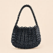 Black crystal beaded crescent shoulder bag main image