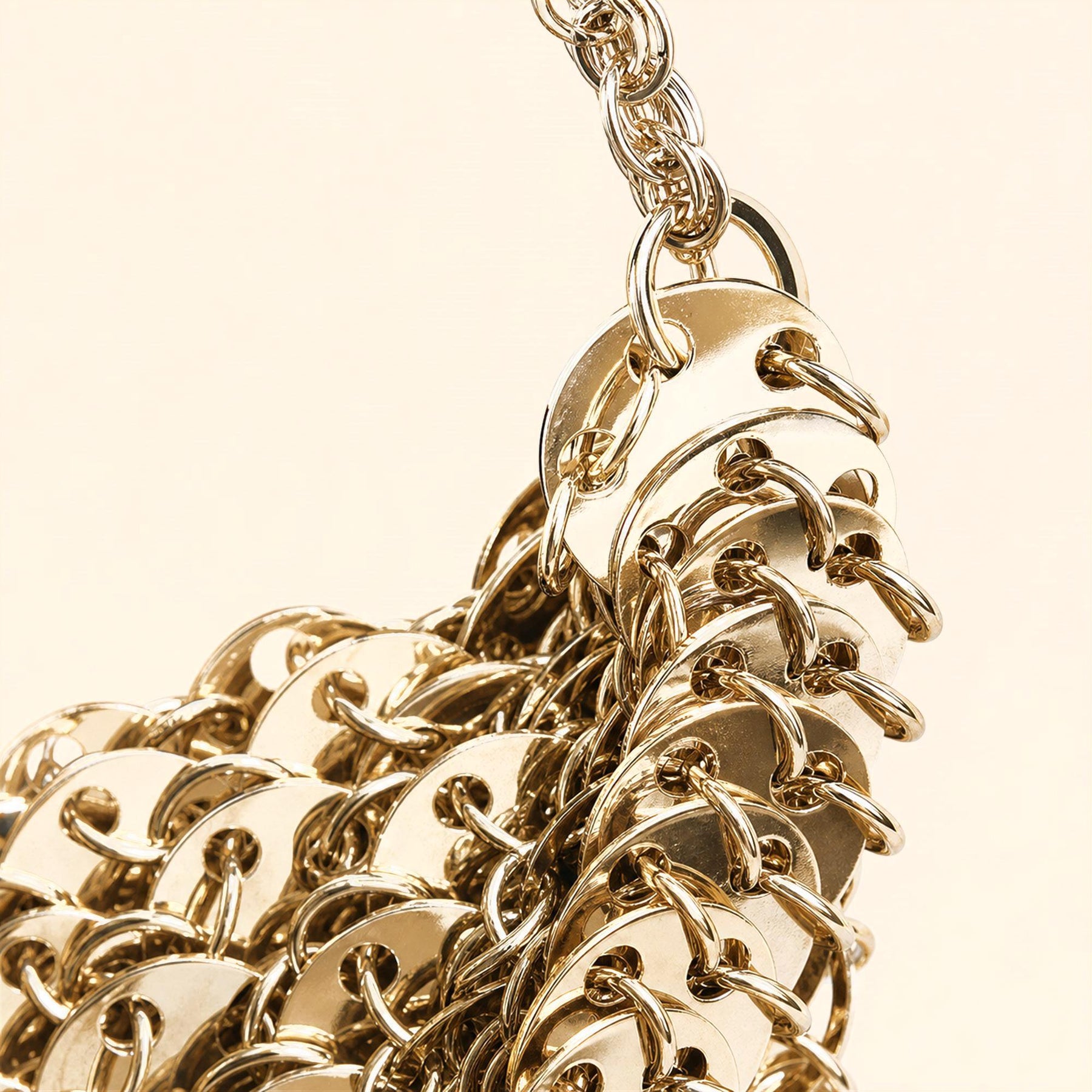 Rose Gold crystal beaded crescent shoulder bag detail image
