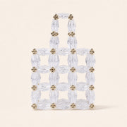 Clear faceted bead mini tote main image