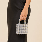 Clear faceted bead mini tote model image