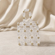 Clear faceted bead mini tote lifestyle image