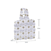 Clear faceted bead mini tote size guide