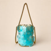 Iridescent Shell Disc Mini Bag