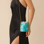 Iridescent Shell Disc Mini Bag