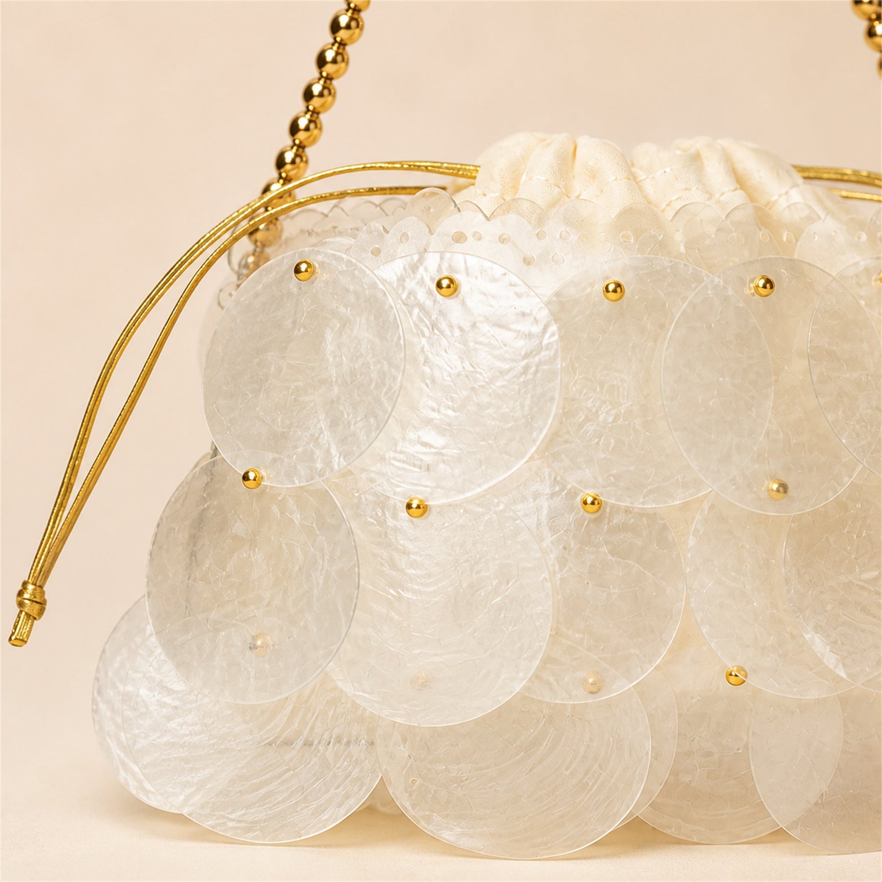 Iridescent Shell Disc Mini Bag