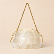Iridescent Shell Disc Mini Bag