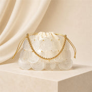 Iridescent Shell Disc Mini Bag