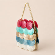 Iridescent Shell Disc Mini Bag