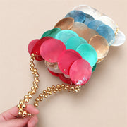 Iridescent Shell Disc Mini Bag