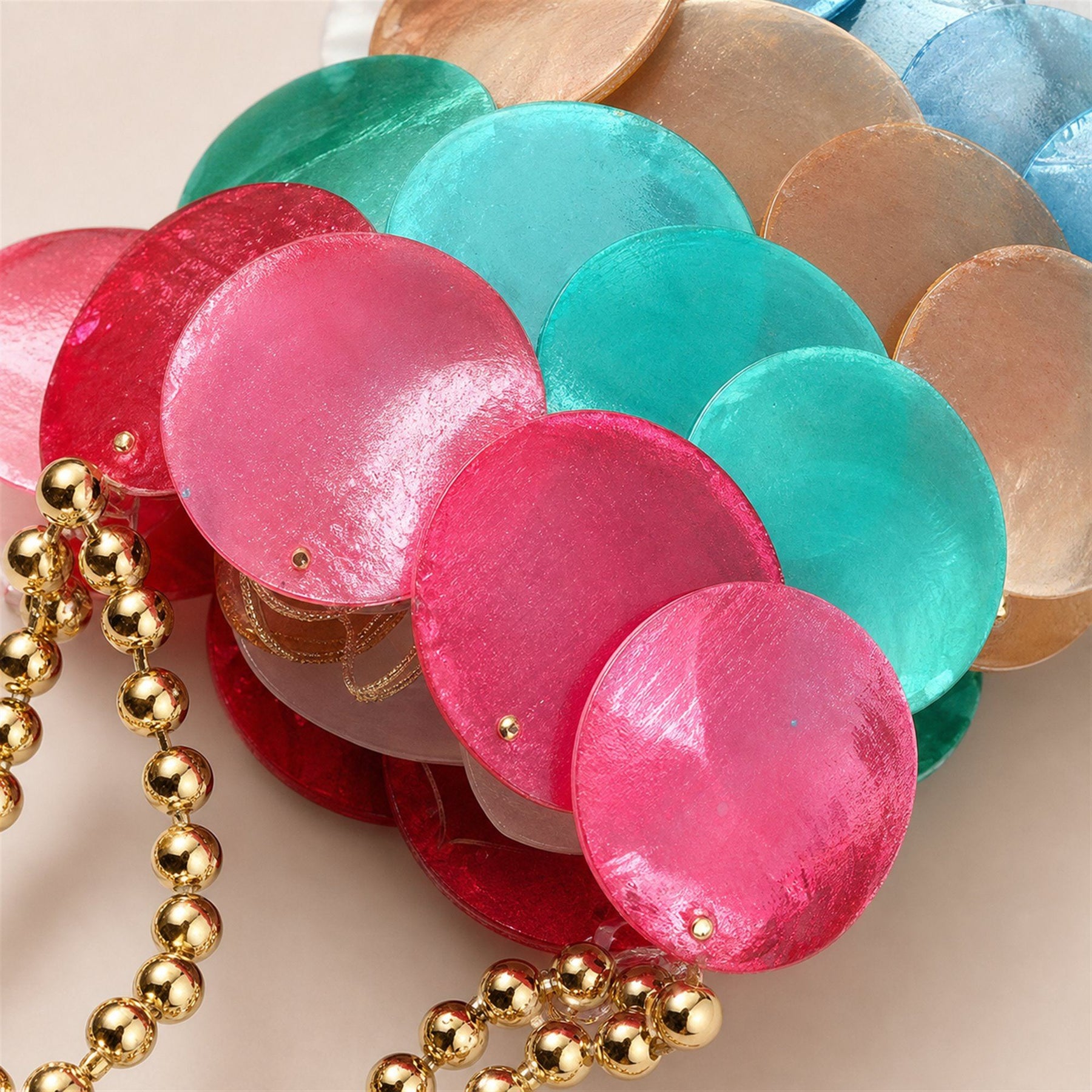 Iridescent Shell Disc Mini Bag