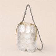 Iridescent Shell Disc Mini Bag