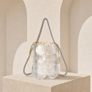 Iridescent Shell Disc Mini Bag