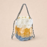 Iridescent Shell Disc Mini Bag