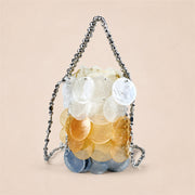 Iridescent Shell Disc Mini Bag
