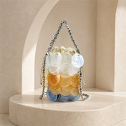 Iridescent Shell Disc Mini Bag