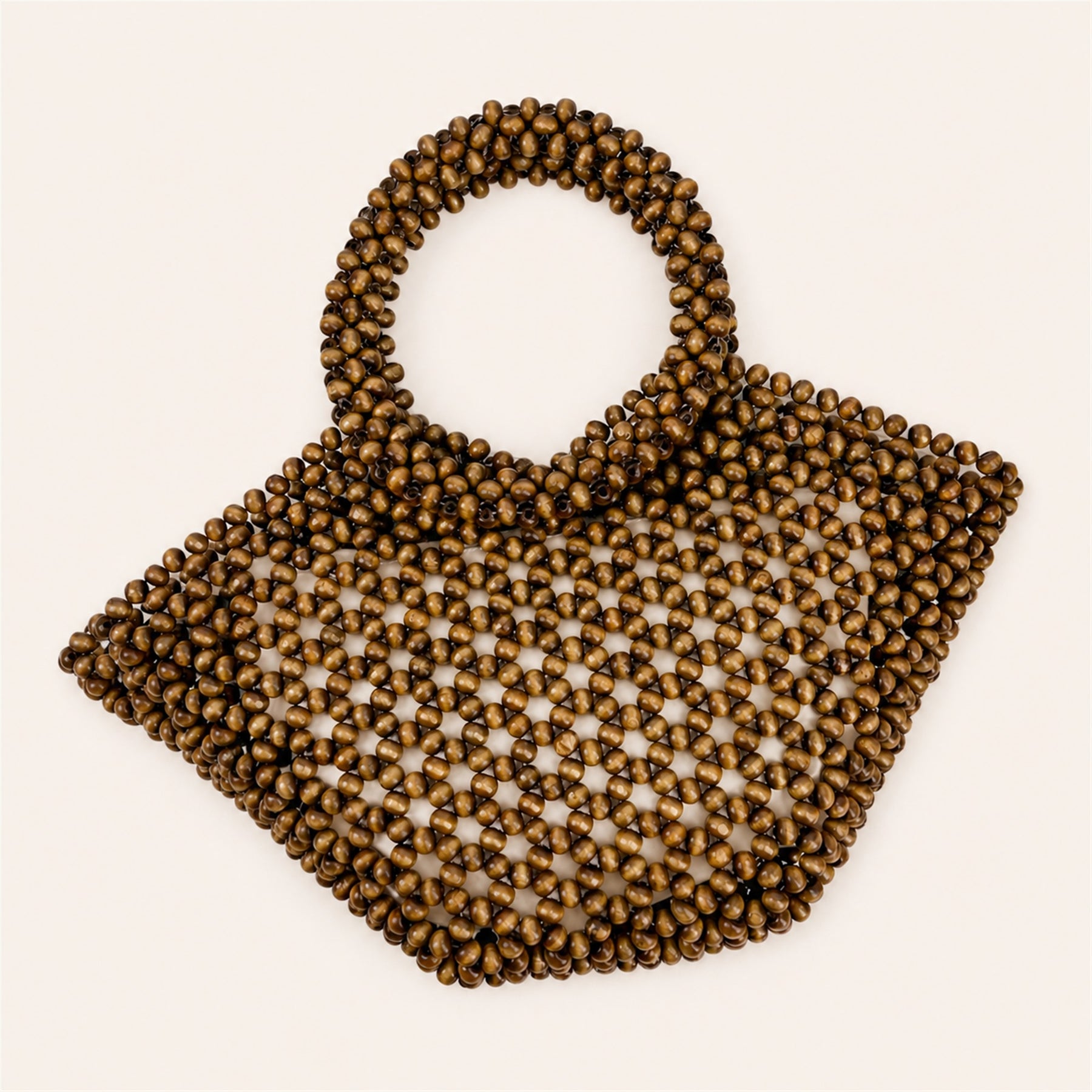 Marelune Arden Sculptural Beaded Top Handle Bag in Brown - main view 1