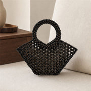 Marelune Arden Sculptural Beaded Top Handle Bag in Coffee - scene view 1
