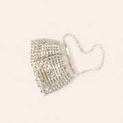 Marelune Aurelia Metallic Beaded Shoulder Bag in Beige - angle view 2