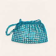 Marelune Aurelia Metallic Beaded Shoulder Bag in Blue - angle view 1