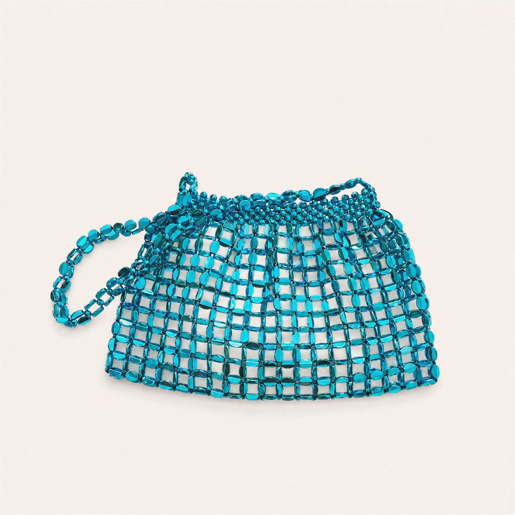 Marelune Aurelia Metallic Beaded Shoulder Bag in Blue - angle view 1