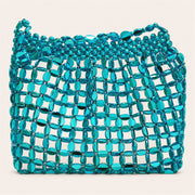 Marelune Aurelia Metallic Beaded Shoulder Bag in Blue - detail view 2