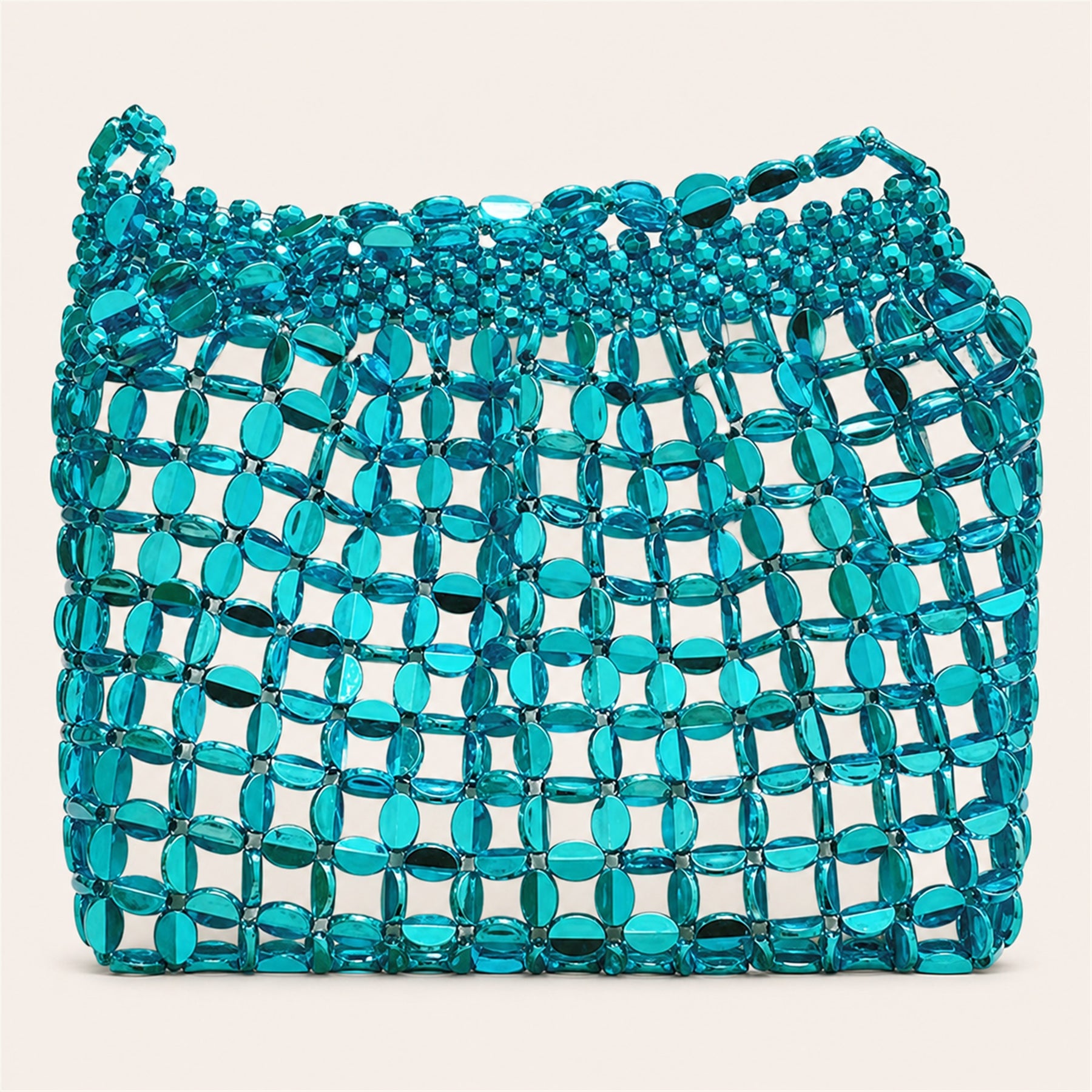 Marelune Aurelia Metallic Beaded Shoulder Bag in Blue - detail view 2