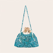 Marelune Aurelia Metallic Beaded Shoulder Bag in Blue - main view 1