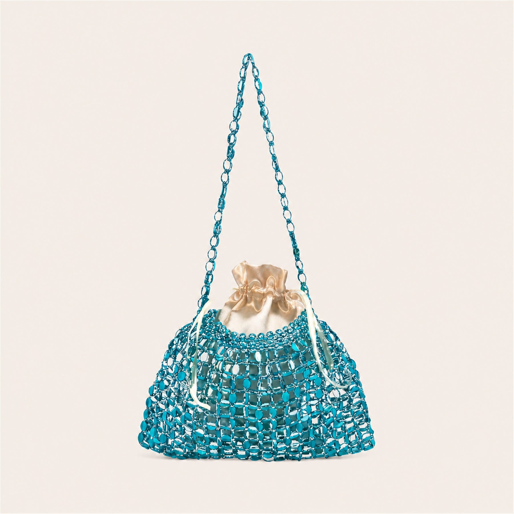 Marelune Aurelia Metallic Beaded Shoulder Bag in Blue - main view 1