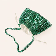 Marelune Aurelia Metallic Beaded Shoulder Bag in Green - angle view 1