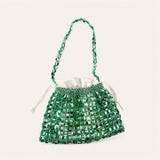 Marelune Aurelia Metallic Beaded Shoulder Bag in Green - main view 1
