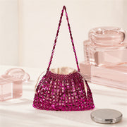 Marelune Aurelia Metallic Beaded Shoulder Bag in Magenta - scene view 1