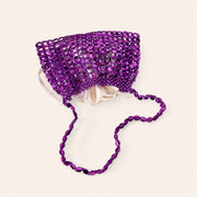 Marelune Aurelia Metallic Beaded Shoulder Bag in Purple - angle view 2