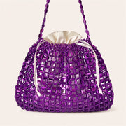 Marelune Aurelia Metallic Beaded Shoulder Bag in Purple - detail view 2