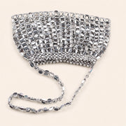 Marelune Aurelia Metallic Beaded Shoulder Bag in Silver - angle view 2