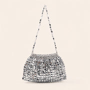 Marelune Aurelia Metallic Beaded Shoulder Bag in Silver - main view 1