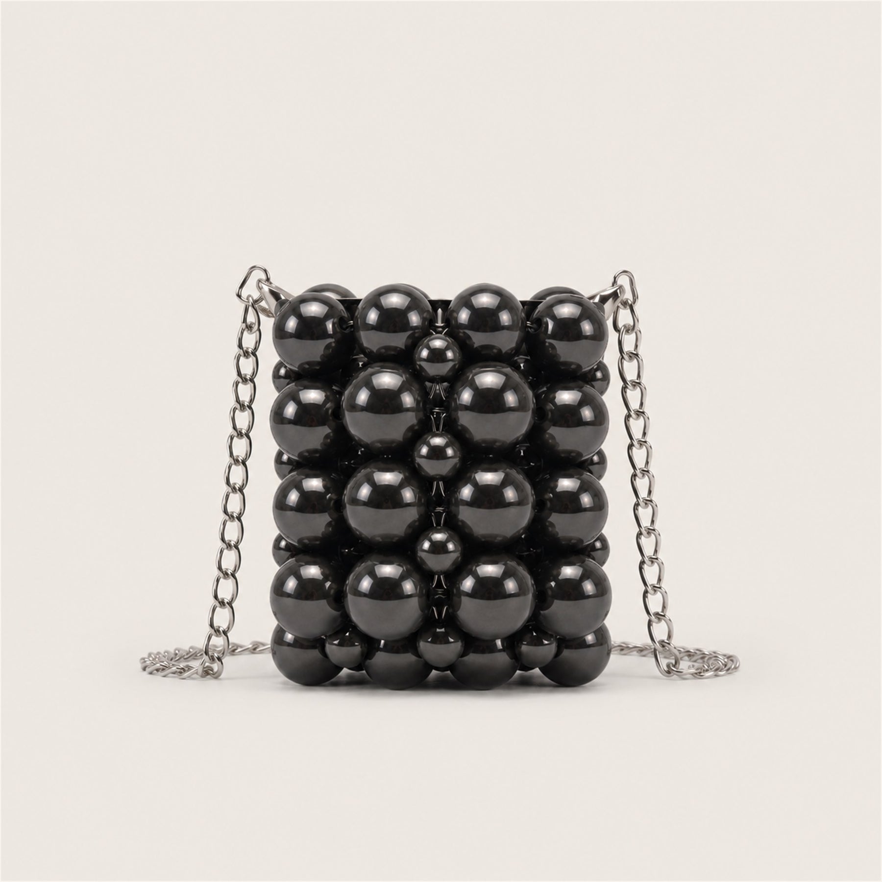 Marelune dark gray beaded mini lipstick bag - AI-assisted draft preview