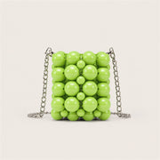 Marelune grass green beaded mini lipstick bag - AI-assisted draft preview