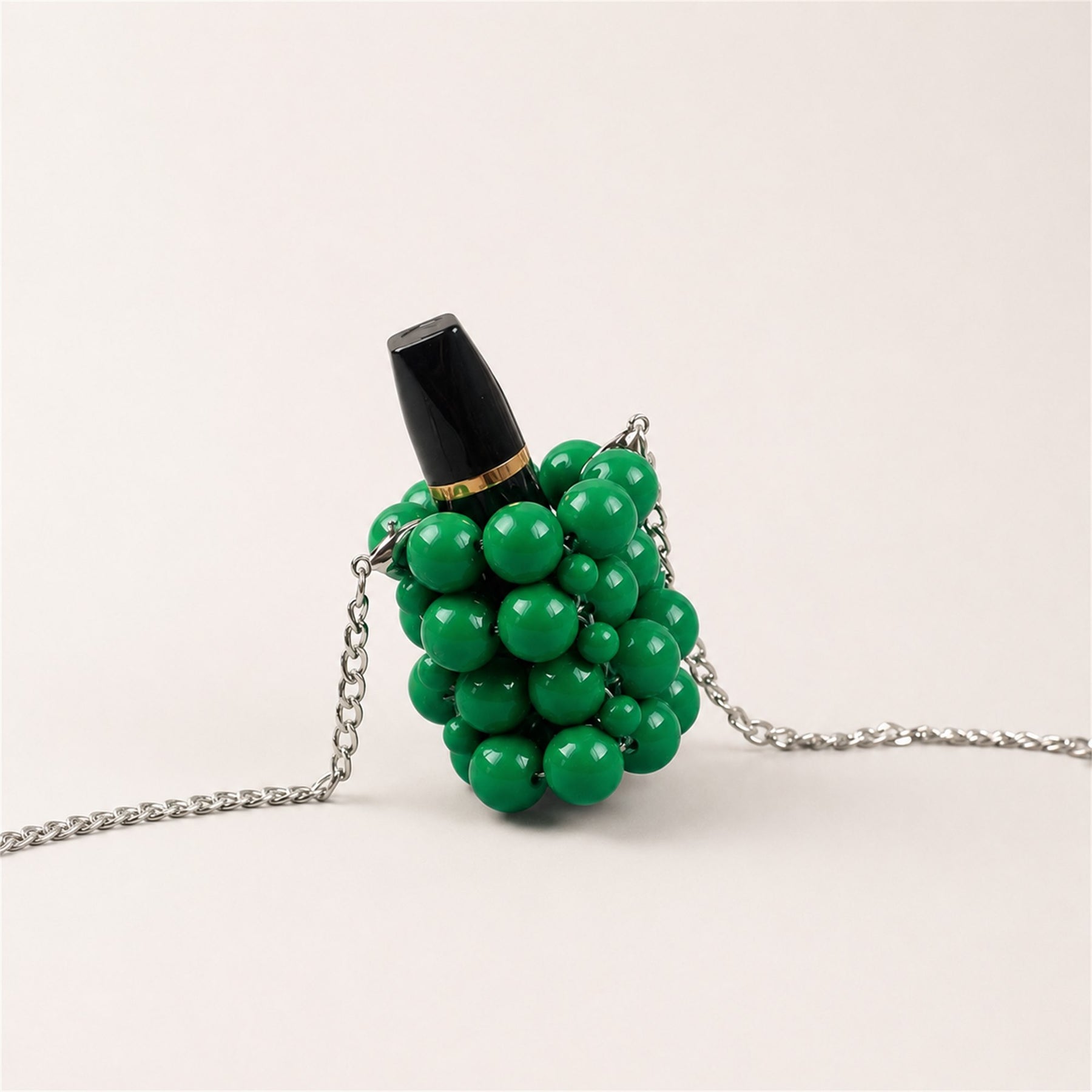 Marelune green beaded mini lipstick bag size comparison - AI-assisted draft preview
