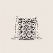 Marelune silver beaded mini lipstick bag - AI-assisted draft preview