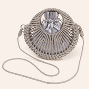 Marelune Celeste Round Drawstring Crossbody Bag in Silver Large - angle view 1