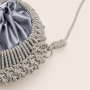 Marelune Celeste Round Drawstring Crossbody Bag in Silver Small - detail view 2
