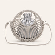 Marelune Celeste Round Drawstring Crossbody Bag in Silver Small - main view 1