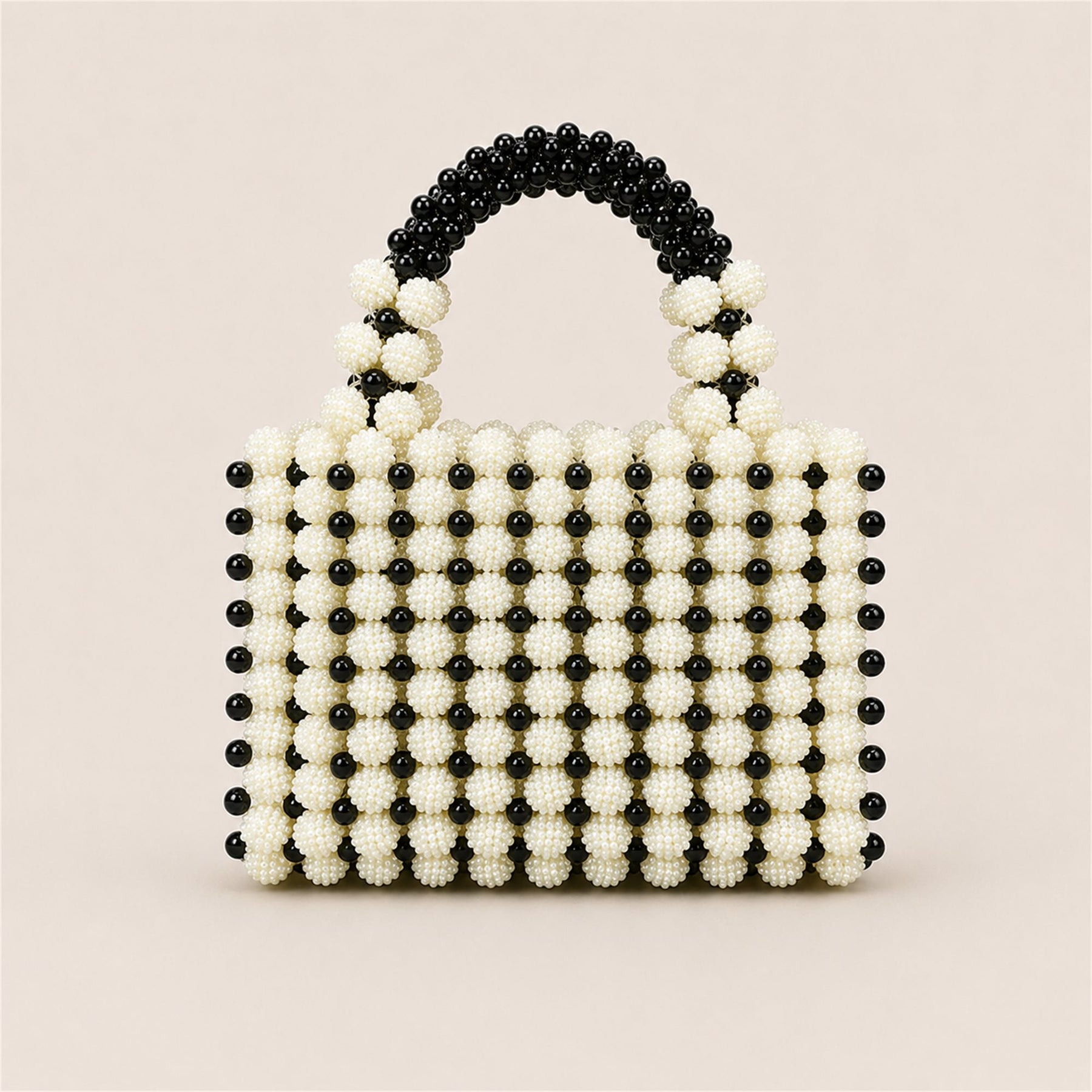 Marelune Floral Beaded Top Handle Bag in Black - AI-assisted product preview