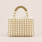Marelune Floral Beaded Top Handle Bag in Gold - AI-assisted product preview