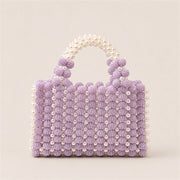 Marelune Floral Beaded Top Handle Bag in Lavender - AI-assisted product preview