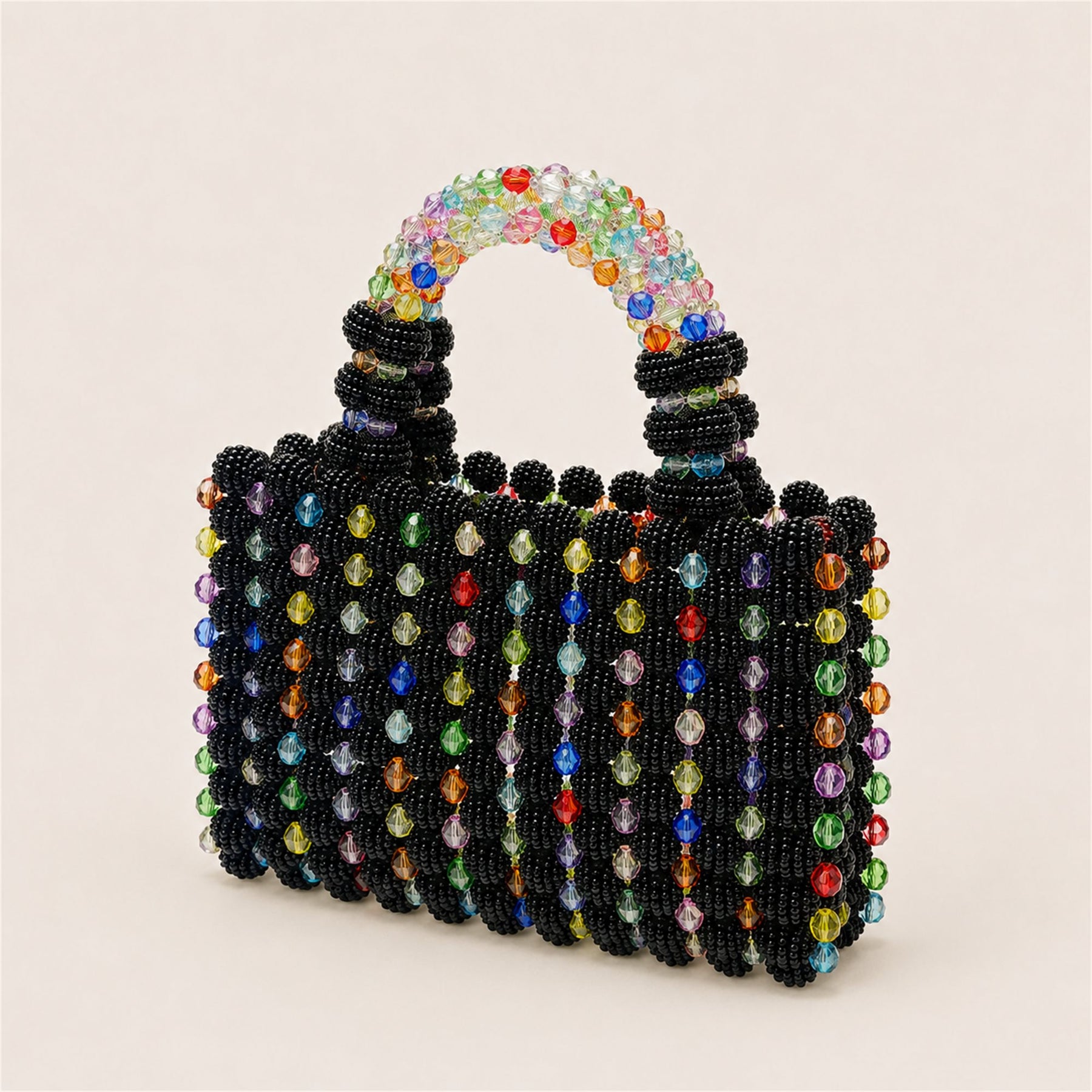 Marelune Floral Beaded Top Handle Bag in Multicolor - AI-assisted product preview
