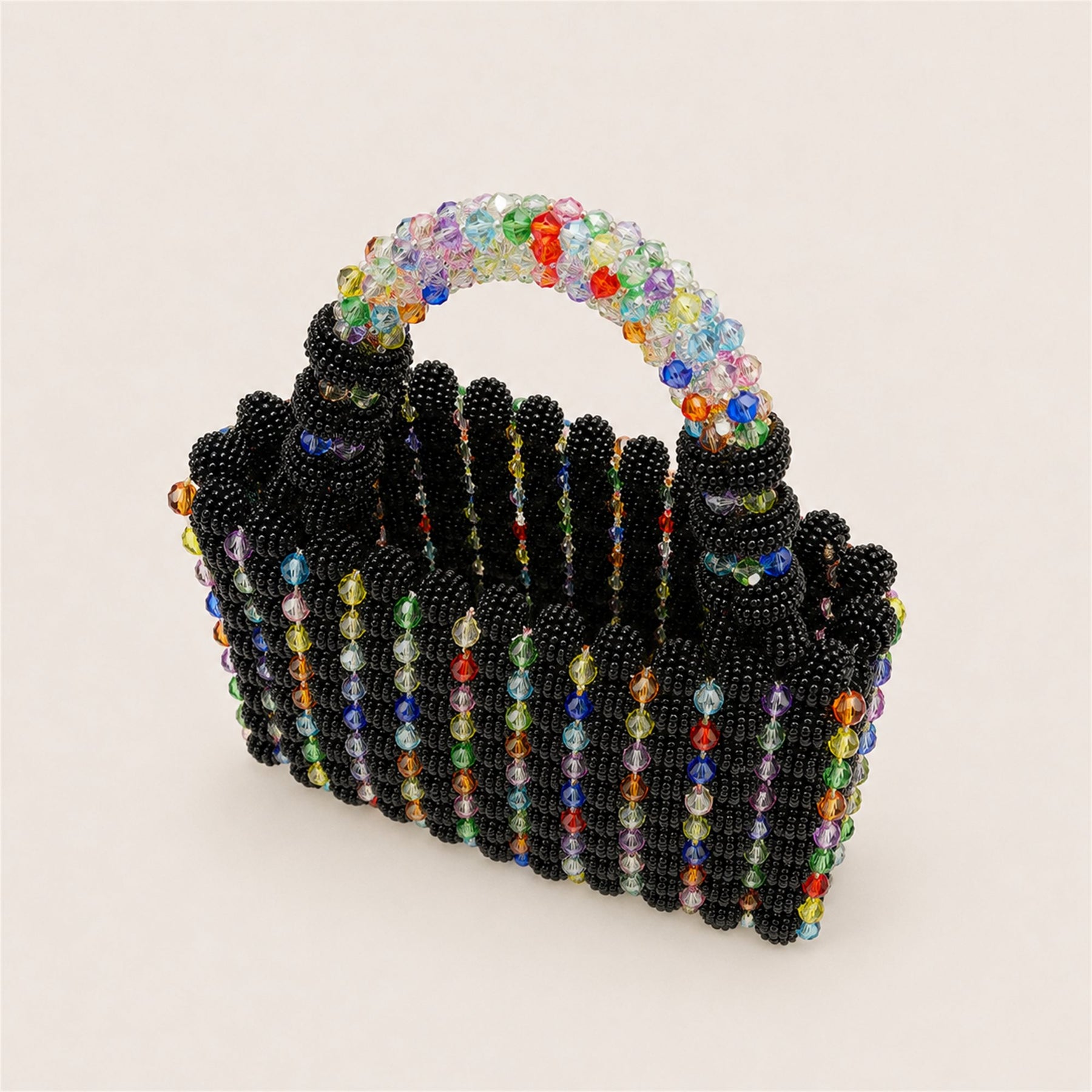 Marelune Floral Beaded Top Handle Bag in Multicolor - AI-assisted product preview