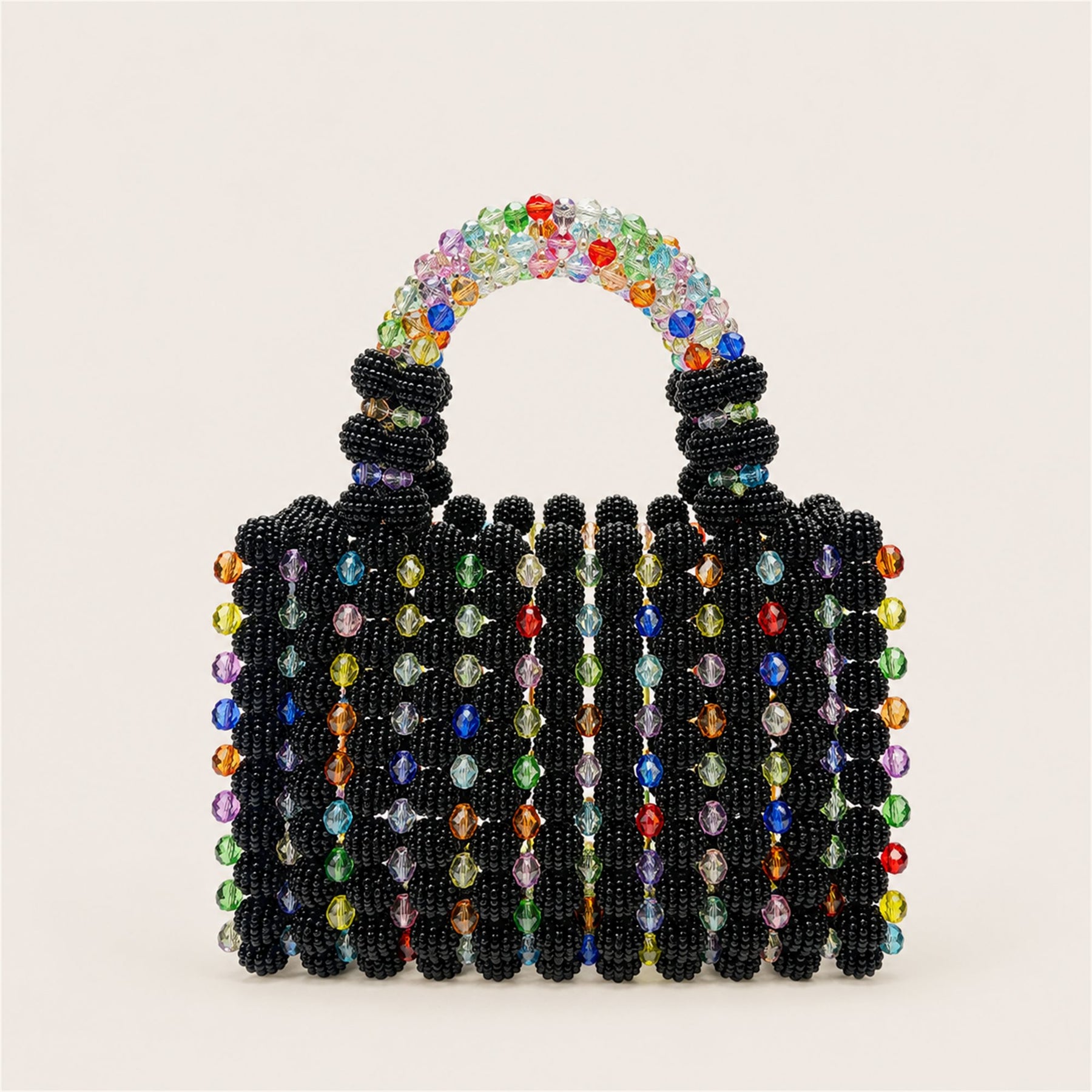 Marelune Floral Beaded Top Handle Bag in Multicolor - AI-assisted product preview