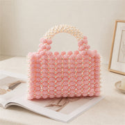 Marelune Floral Beaded Top Handle Bag in Pink - AI-assisted product preview