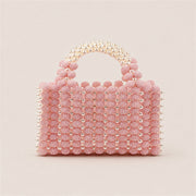 Marelune Floral Beaded Top Handle Bag in Pink - AI-assisted product preview